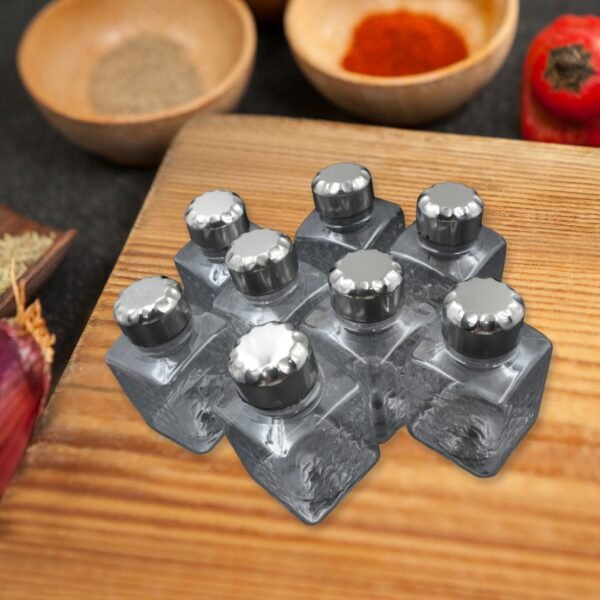 360? Revolving Spice Rack | 8-Piece Square Container Set | All-New Design for - Image 5