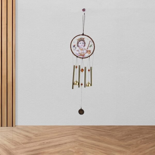 Krishna Medallion Dream Catcher Wind Chime Pendant Wall Hanging - Spiritual - Image 4