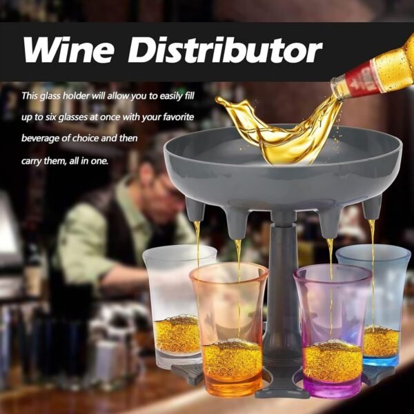 6 shot Win glass dispensers With tray & 6 Pcs Glass - Image 5