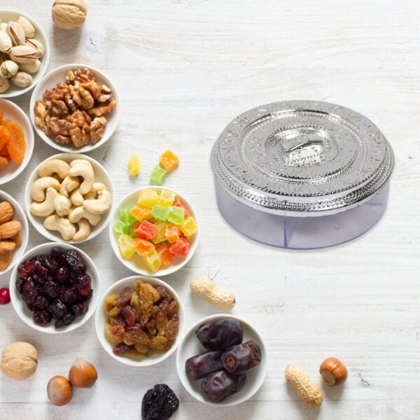 Round Smiley Multi Purpose 4 Compartment Box For Home & Kitchen Use - Image 3