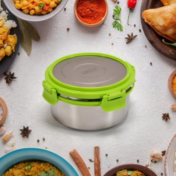 Ganesh Solo round 400 Stainless Steel Leak proof airtight Lunch Pack for Office