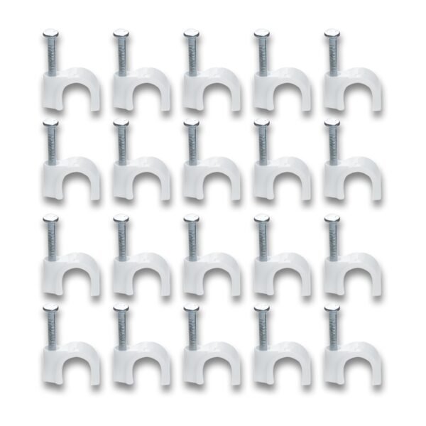 Wire Wall Clips, Plastic Cable Clips Round Wire Pins with Steel Nail (20 Pcs - Image 5