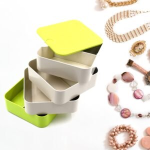 4 Layers Jewelry Box, 360 Degree Rotating Jewelry Box, Jewelry and Earring