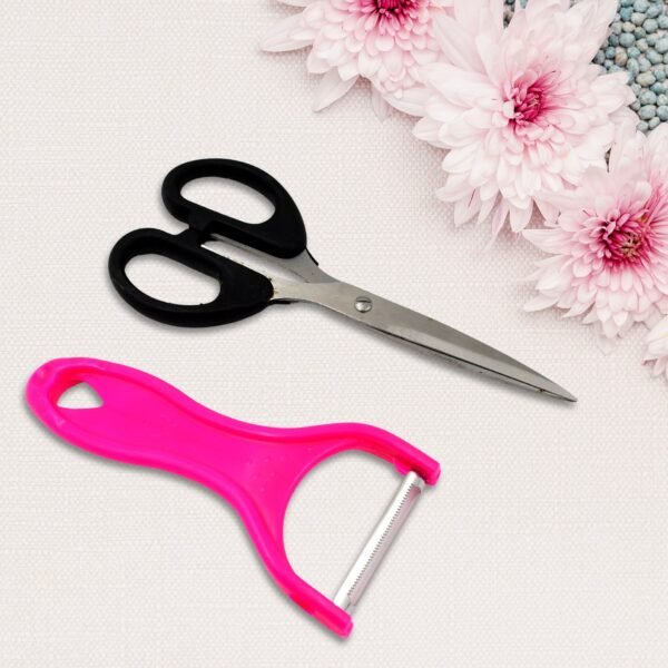 Stainless Steel Kitchen Scissors & Multipurpose Peeler (2 Pc Set / Mix Design - Image 3