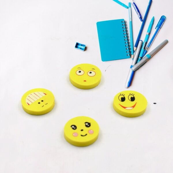 Cute Smile Emoji Eraser Set ? Perfect for Kids (4pc Set) - Image 3