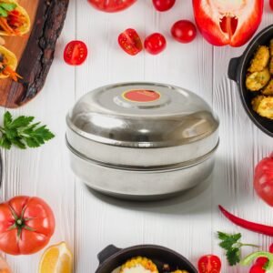 Multi-Purpose Stainless Steel Round Shape Tiffin Box - Small Gift For Baby Girl