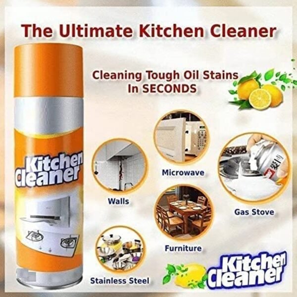Multipurpose Bubble Foam Cleaner Kitchen Cleaner Spray Oil & Grease Stain - Image 3