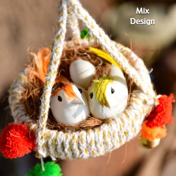 Artificial Jute Hanging Birds Nest Jhumar Chidiyan Ka Ghosla - Image 5
