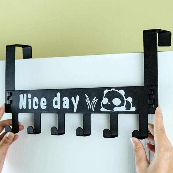 Heavy-Duty Carbon Steel Over Door Hook Rack for Towels & Coats (1 Pc, 6 Hooks) - Image 5