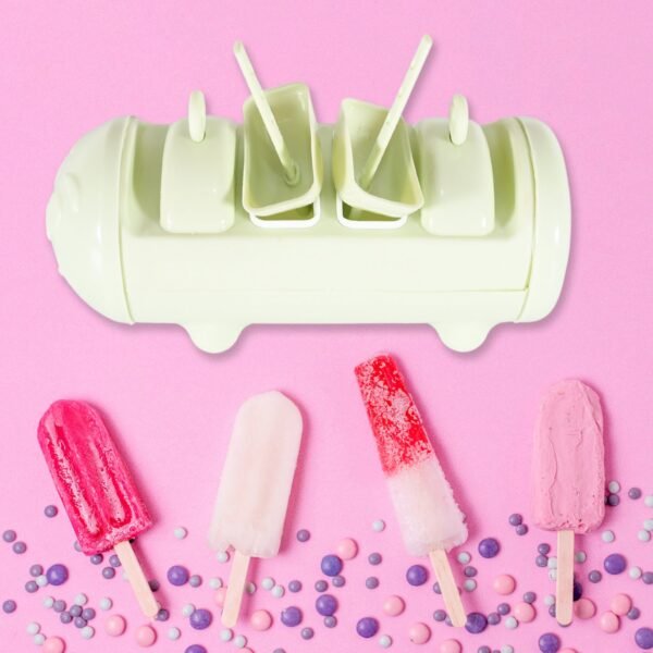 Cartoon Ice Candy Mold ? 4-Cup Multicolor Set (1 Pc)