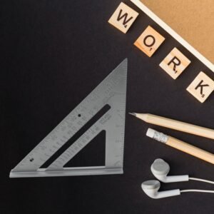 Double-Sided 45? Triangle Ruler ? 7-Inch Aluminum Alloy Rafter Square for Home