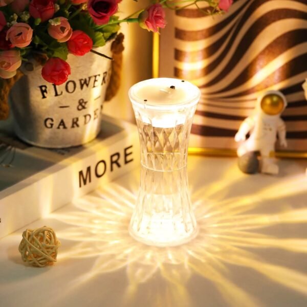 Crystal Table Lamp ? Universal Soft Night Light & Study, Bedroom, Office &
