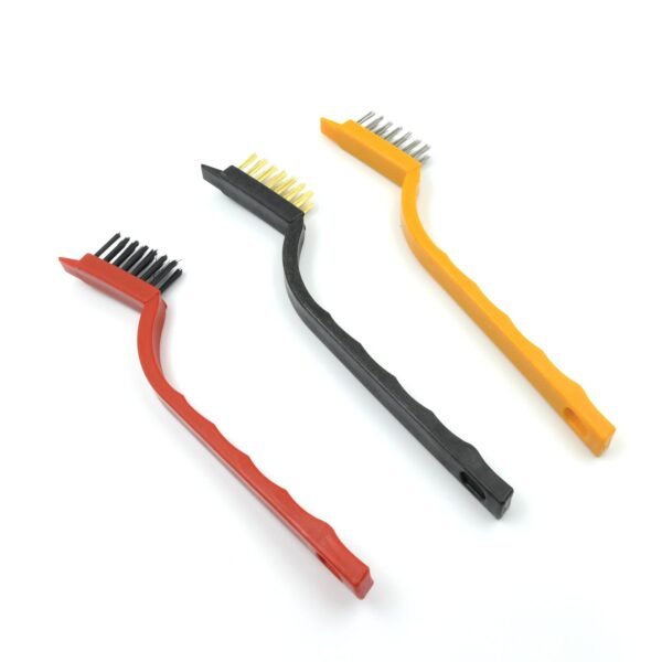 Mini Wire Brush Set - Brass, Nylon, Steel for Cleaning & Rust Removal (3 Pcs - Image 4