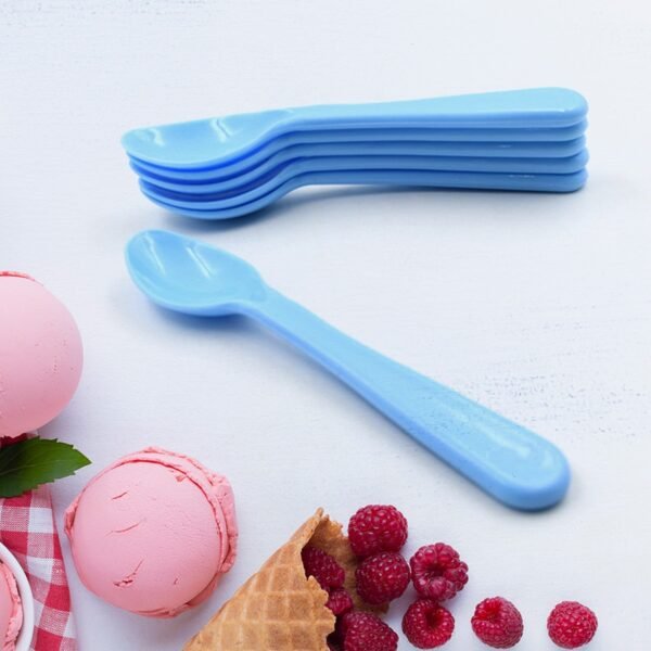 Food Plastic Spoon Set, Plastic Table Spoon Set Plastic Tea Spoon, Coffee with - Image 4