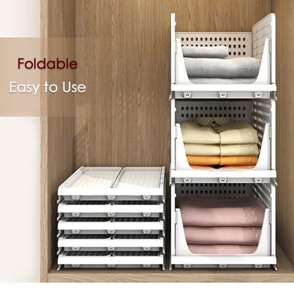 3 Layer Clothes Organizer for Wardrobe Cupboard Organizer for Clothes Foldable - Image 4