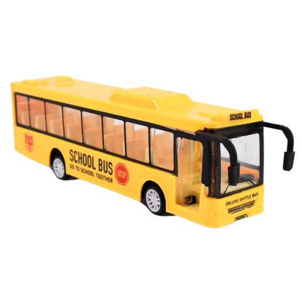 Inertia Bus Toys , High Simulation Yellow Fine Details Mini Bus Model Car Toys - Image 5