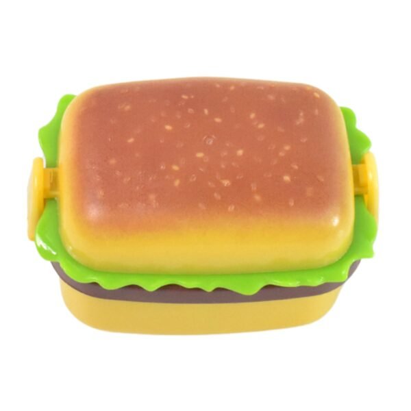 Plastic Burger Shape Small Size Double Hole Sharpener With Eraser (1 Set) - Image 5