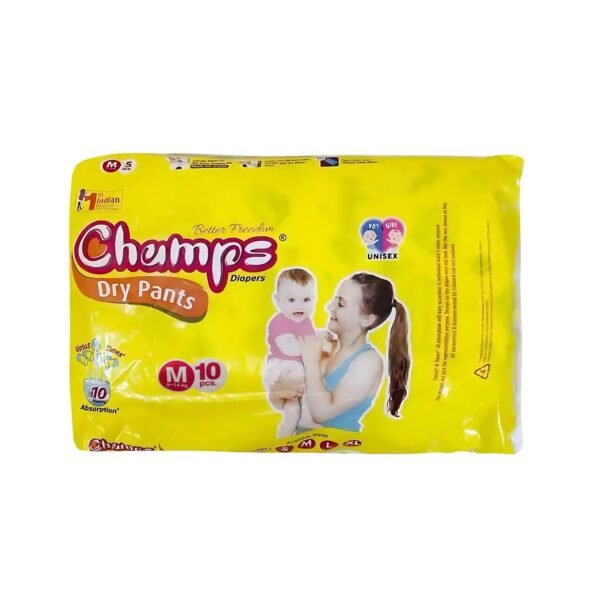 Travel Must-Have: Champs Medium Diaper Pants (10 Pcs) - Leakproof - Image 4