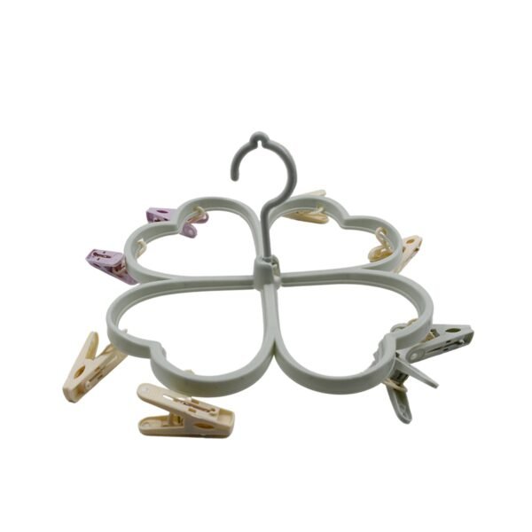 Heart Shape Clothe spin Rack Laundry Drying Rack, Clothes Hangers with 8 Clips, - Image 4