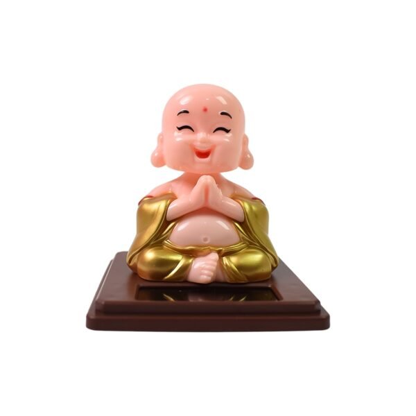 Solar Power Moving Head Buddha Statue Car Ornament (1 Pc / Mix Color) - Image 5