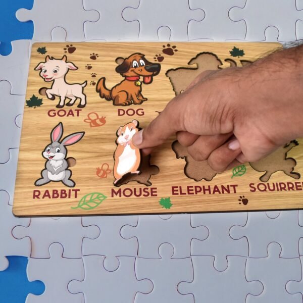 Wooden Animal Puzzle Learning Educational Board (1 Set / 28 x 20 Cm) - Image 3