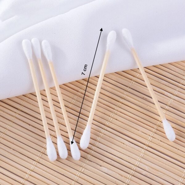 Eco-Friendly Bamboo Cotton Swabs with Wooden Handles (Pack of 20) - Image 5