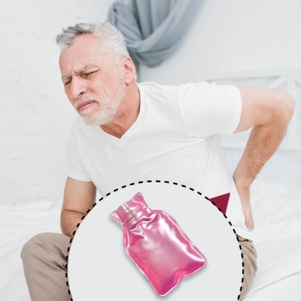 Simple Pink small Hot Water Bag with Cover for Pain Relief, Neck, Shoulder Pain - Image 4