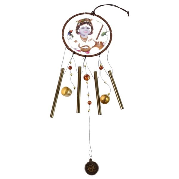 Krishna Medallion Dream Catcher Wind Chime Pendant Wall Hanging - Spiritual - Image 5