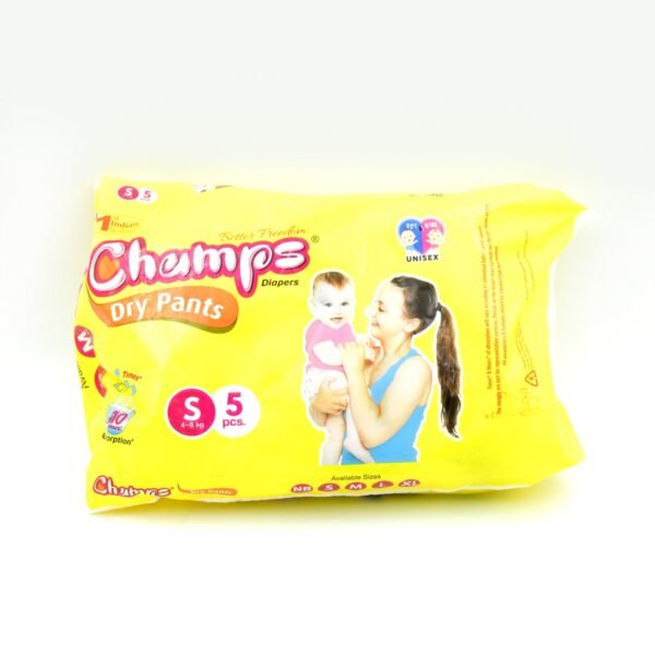 Travel-Friendly Diapers: Champs Small Diaper Pants (5 Pack) - Leakproof - Image 4