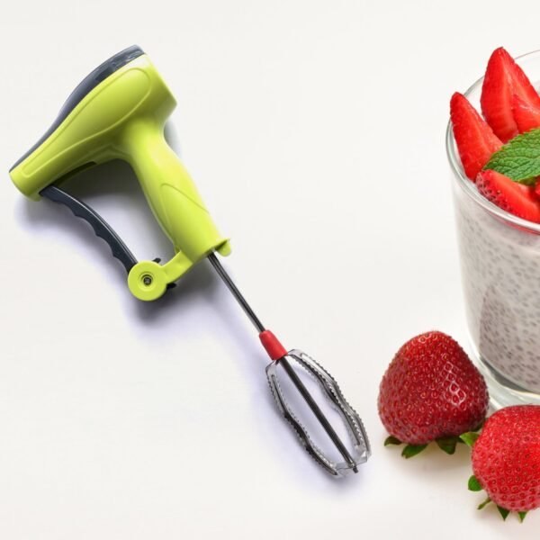 Power Free Manual Hand Blender with Stainless Steel Blades, Milk Lassi Maker, - Image 3