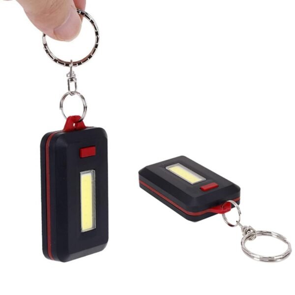 LED Keychain COB Light with Hook & Loop Sticker. 3 Light Modes (1 Pc / Battery - Image 4