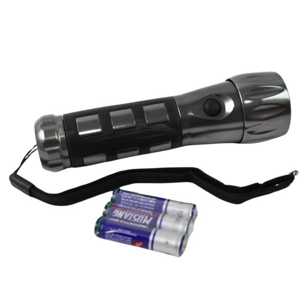 Aluminium Led/Xenon rubber grip Handtourch (3*1.5V AAA batteries / Not Included) - Image 4