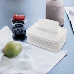 Simple Silicone Tissue Holder ? Cube/Cylinder Tissue Box for Bathroom, Office,