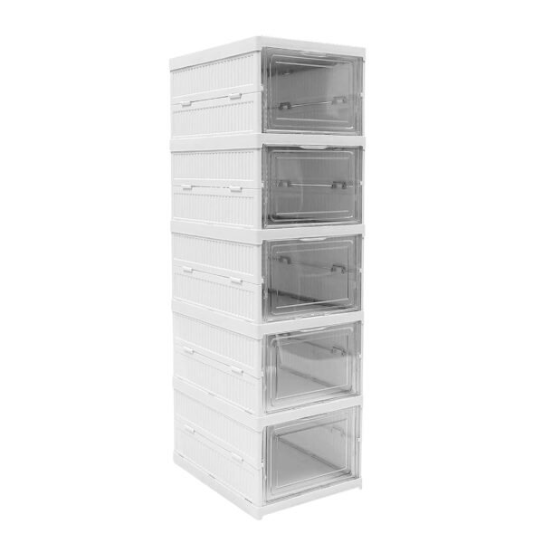 5-Layer Stackable Utility Cart ? Foldable Storage Organizer for Clothes & Home - Image 3