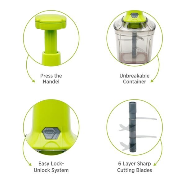 2in1 Press Vegetable Choppers for Kitchen (1100 ML) - Image 3