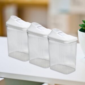 Kitchen Storage Jars & Container Set 3pc , Transparent Jar Set For home &