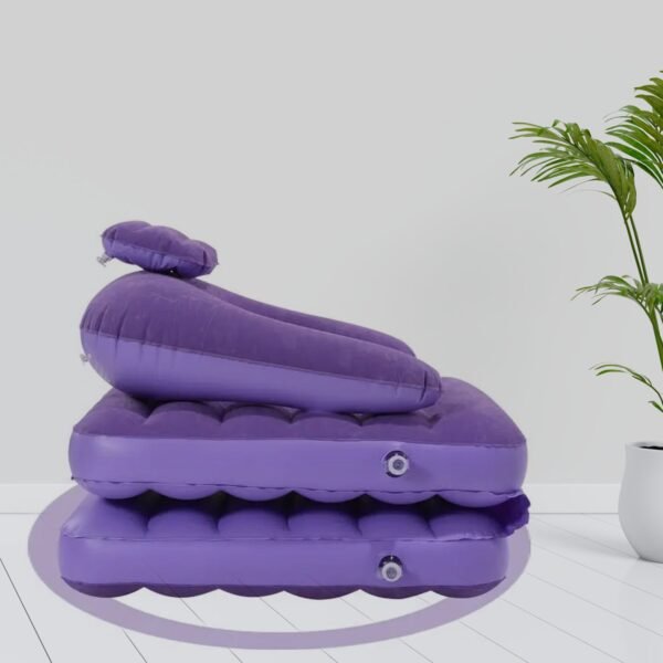 2 in 1 Air Mattress & Lounger, Portable Inflatable Mattress Air Sofa With Air - Image 4