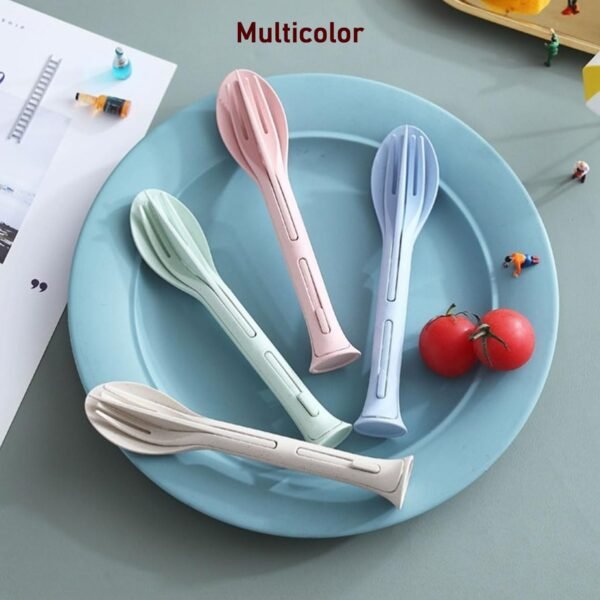 3 in 1 Reusable Spoon, Knife Forks Tableware, Spoon (3 Pcs Set) - Image 5
