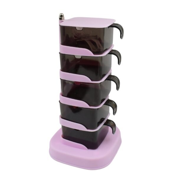Rotating Spice Jars Vertical Rotatable Seasoning Box 5 Section / Tier With 5 - Image 5