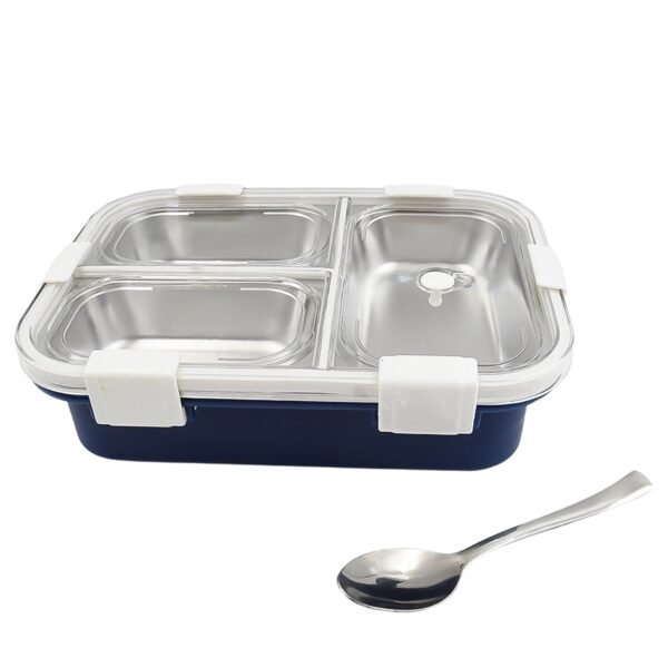 3 Compartment Transparent Stainless Steel Lunch Box for Kids, Tiffin Box, Lunch - Image 5