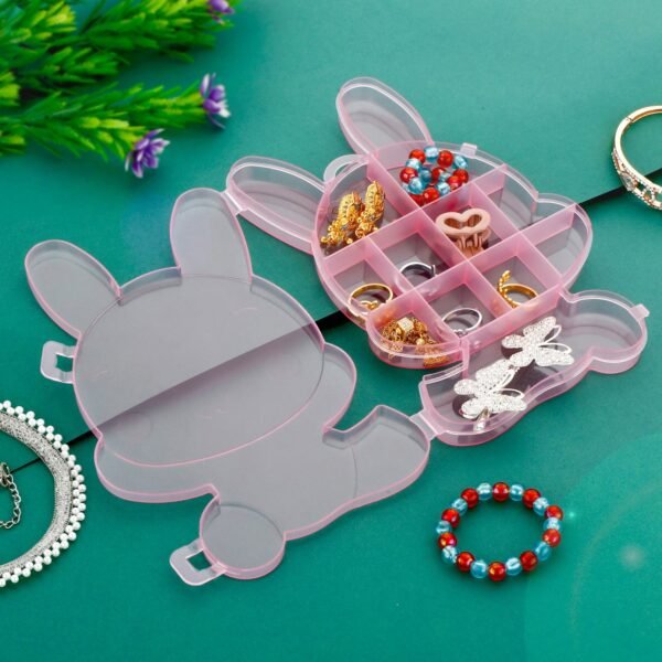 Transparent Cartoon Bear Clear Plastic Storage Box Jewelry Organizer Holder - Image 5