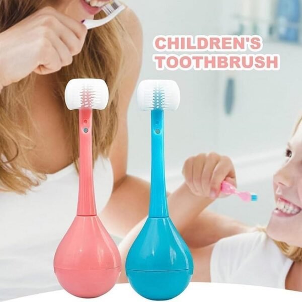 Soft Bristle 3-Sided Training Toothbrush ? Inverted Silicone Head for Kids - Image 5