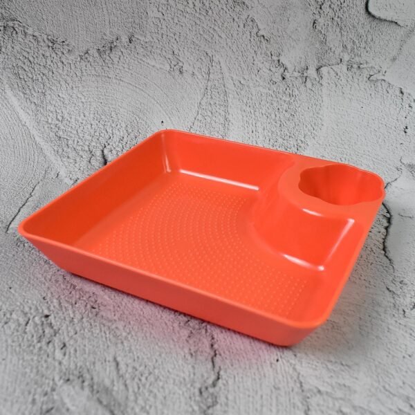 Plastic Plates with Dipping Saucer & Round Dip Part (1 Pc / 18 x 16 Cm / 1 Pc) - Image 5