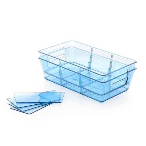 Plastic Refrigerator Organizer Bins, Set Of 2 Stackable Fridge Organizers with - Image 4