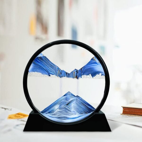 3D Moving Sand Art ? Liquid Motion Deep Sea Sandscape with Round Glass Frame (1 - Image 3