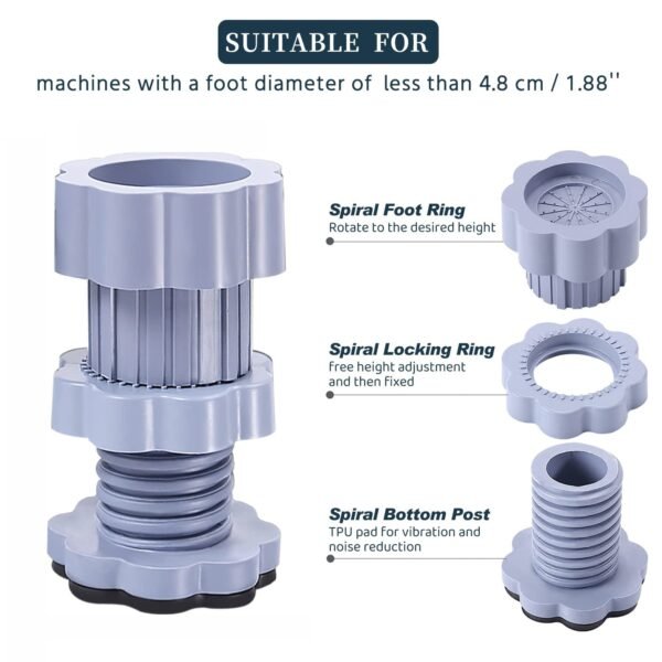 Adjustable Anti-Vibration Washing Machine Support Stand ? Non-Slip PVC Lifting - Image 4