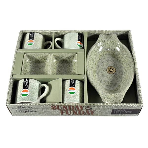 Sunday Funday 6-Piece Tea Set ? Platter & Dual Bowl - Image 4