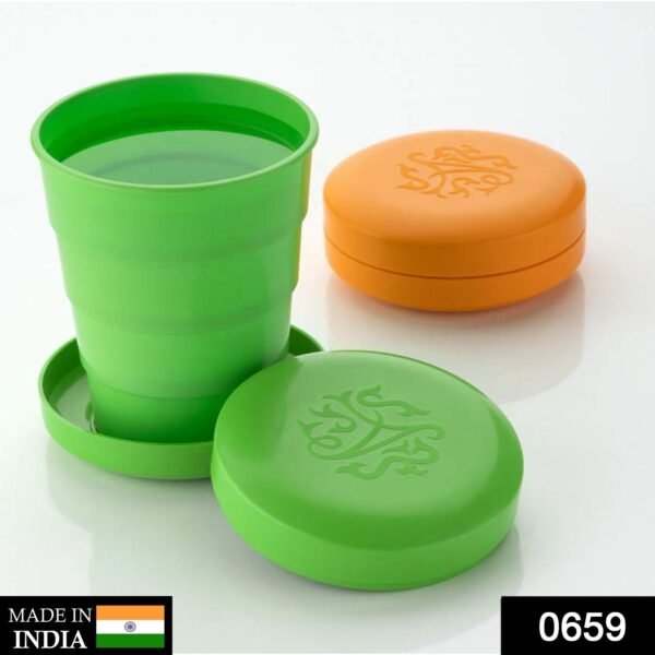 Portable Folding Travel Cup with Lid | Compact Expandable Tumbler for Kids & - Image 2