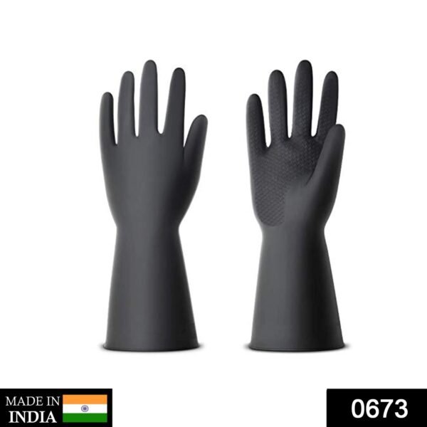 Multipurpose Natural Gum Rubber Reusable Cleaning Gloves - Image 2