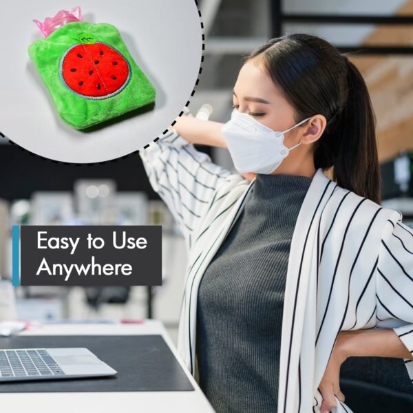 Watermelon Small Hot Water Bag with Cover ? Pain Relief Warmer - Image 5